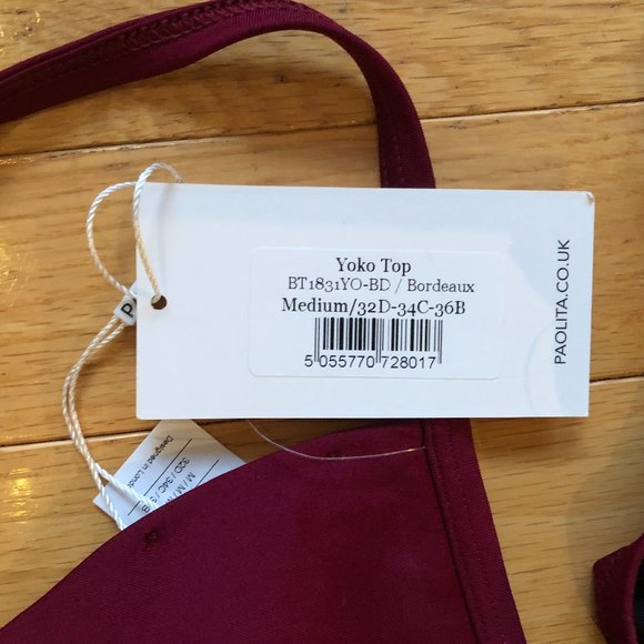 HOST PICK: Brand New Paolita YOKO PADDED TRIANGLE BIKINI IN BORDEAUX - Picture 6 of 11